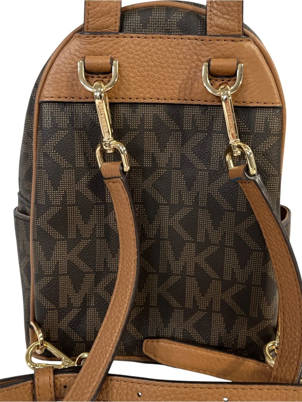 Michael Kors Abbey Small Studded Logo Backpack in Brown